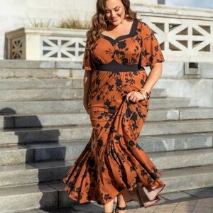 Shortened Kiyonna flowing maxi dress, size 4, 4X, 26, 28, 26/28